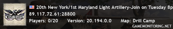 20th New York/1st Maryland Light Artillery-Join on Tuesday 8pm