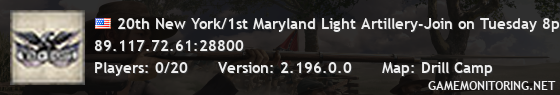 20th New York/1st Maryland Light Artillery-Join on Tuesday 8pm