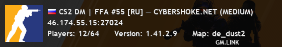 CS2 DM | FFA #55 [RU] — CYBERSHOKE.NET (MEDIUM)