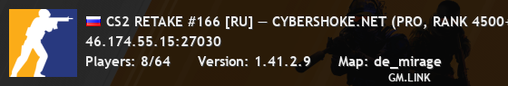 CS2 RETAKE #166 [RU] — CYBERSHOKE.NET (PRO, RANK 4500+, ELO 2