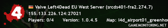 Valve Left4Dead EU West Server (srcds401-fra2.274.7)