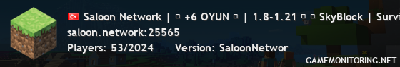 Saloon Network | ✰ +6 OYUN ✰ | 1.8-1.21 ⤵ ➥ SkyBlock | Survival | TekBlok | Captive | OPSkyBlock