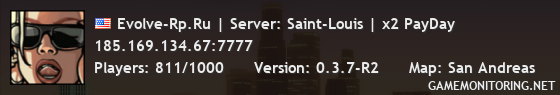 Evolve-Rp.Ru | Server: Saint-Louis | Client: 0.3.7