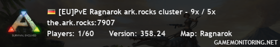 [EU]PvE Ragnarok ark.rocks cluster - 9x / 5x