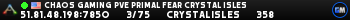 CHAOS GAMING PVE PRIMAL FEAR CRYSTAL ISLES