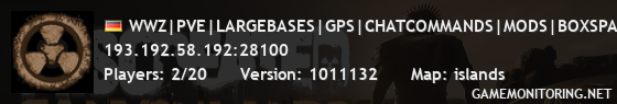 WWZ|PVE|LARGEBASES|GPS|CHATCOMMANDS|MODS|BOXSPAWNS|MANYCARS|EXP