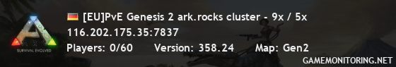 [EU]PvE Genesis 2 ark.rocks cluster - 9x / 5x