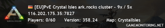 [EU]PvE Crystal Isles ark.rocks cluster - 9x / 5x