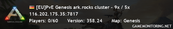 [EU]PvE Genesis ark.rocks cluster - 9x / 5x