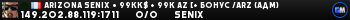 Arizona Senix • 99kk$ + 99k AZ [+ Бонус /arz (АДМ)