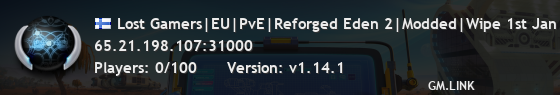 Lost Gamers|EU|PvE|Reforged Eden 2|Modded|Wipe 1st Jan 26