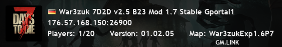 War3zuk 7D2D v2.5 B23 Mod 1.7 Stable Gportal1