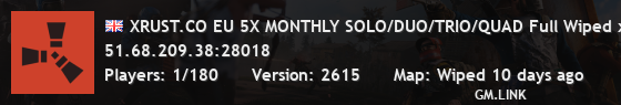 XRUST.CO EU 5X MONTHLY SOLO/DUO/TRIO/QUAD Full Wiped x5|Long|Sh