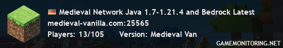 Medieval Network Java 1.7-1.21.4 and Bedrock Latest
