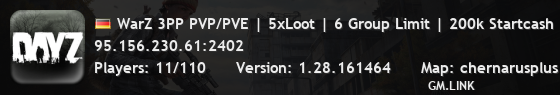 WarZ 3PP PVP/PVE | 5xLoot | 6 Group Limit | 200k Startcash
