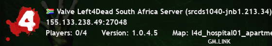 Valve Left4Dead South Africa Server (srcds1040-jnb1.213.34)