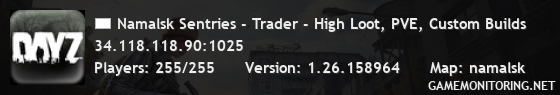 Namalsk Sentries - Trader - High Loot, PVE, Custom Builds