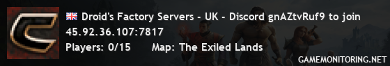 Droid's Factory Servers - UK - Discord gnAZtvRuf9 to join