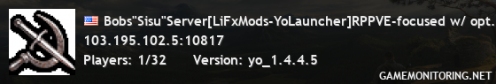 Bobs"Sisu"Server[LiFxMods-YoLauncher]RPPVE-focused w/ opt.PvP