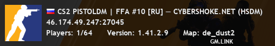 CS2 PISTOLDM | FFA #10 [RU] — CYBERSHOKE.NET (HSDM)