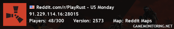 Reddit.com/r/PlayRust - US Monday