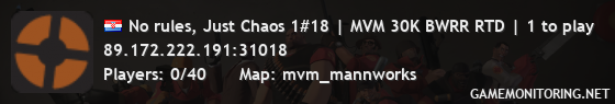 No rules, Just Chaos 1#18 | MVM 30K BWRR RTD | 1 to play