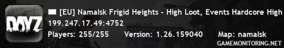 [EU] Namalsk Frigid Heights - High Loot, Events Hardcore High FP