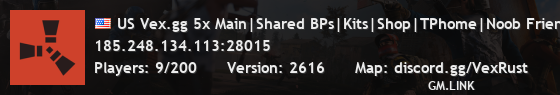 US Vex.gg 5x Main|Shared BPs|Kits|Shop|TPhome|Noob Friendly10x5