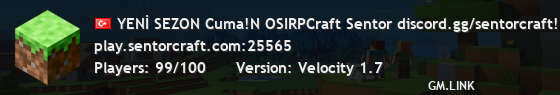 YENİ SEZON Cuma!N OSIRPCraft Sentor discord.gg/sentorcraft!! lıtak nemeH