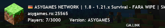 ASYGAMES NETWORK | 1.8 - 1.21.x Survival - FARA WIPE | Skyblock | Minigames