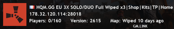 HQM.GG EU 3X SOLO/DUO Full Wiped x3|Shop|Kits|TP|Home|Loot+