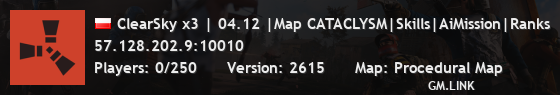 ClearSky x3 | 04.12 |Map CATACLYSM|Skills|AiMission|Ranks