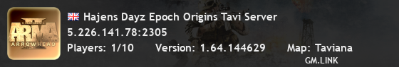 Hajens Dayz Epoch Origins Tavi Server