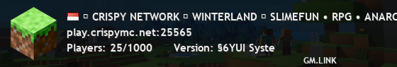 ★ CRISPY NETWORK ★ WINTERLAND ⌊ SLIMEFUN • RPG • ANARCHY ⌋