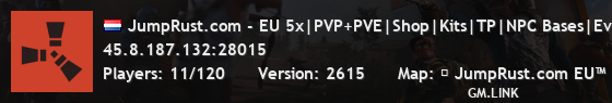 JumpRust.com - EU 5x|PVP+PVE|Shop|Kits|TP|NPC Bases|Events|