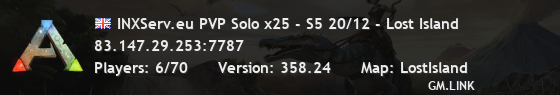INXServ.eu PVP Solo x25 - S5 20/12 - Lost Island