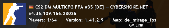 CS2 DM MULTICFG FFA #35 [DE] — CYBERSHOKE.NET