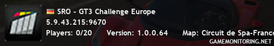 SRO - GT3 Challenge Europe