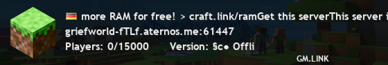 more RAM for free! > craft.link/ramGet this serverThis server is offline.