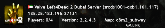 Valve Left4Dead 2 Dubai Server (srcds1001-dxb1.161.117)