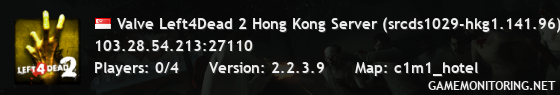 Valve Left4Dead 2 Hong Kong Server (srcds1029-hkg1.141.96)