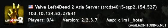 Valve Left4Dead 2 Asia Server (srcds4015-sgp2.154.527)