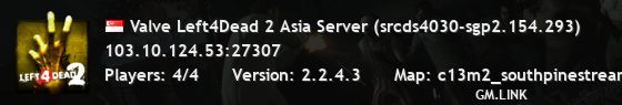 Valve Left4Dead 2 Asia Server (srcds4030-sgp2.154.293)