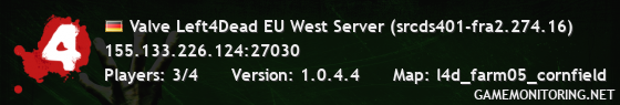 Valve Left4Dead EU West Server (srcds401-fra2.274.16)