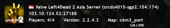 Valve Left4Dead 2 Asia Server (srcds4015-sgp2.154.174)