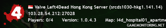 Valve Left4Dead Hong Kong Server (srcds1030-hkg1.141.14)