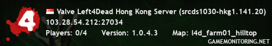 Valve Left4Dead Hong Kong Server (srcds1030-hkg1.141.20)