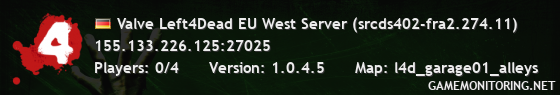 Valve Left4Dead EU West Server (srcds402-fra2.274.11)