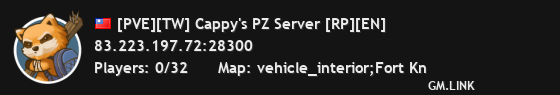 [PVE][TW] Cappy's PZ Server [RP][EN]