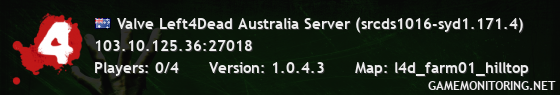 Valve Left4Dead Australia Server (srcds1016-syd1.171.4)